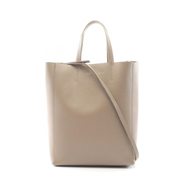 CELINE Vertical Small Cabas Tote shoulder crossbody Bag 176183 leather Beige