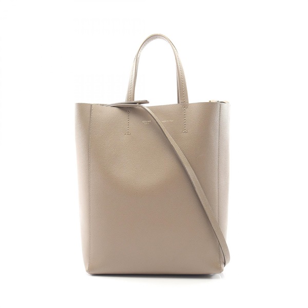 CELINE Vertical Small Cabas Tote shoulder crossbody Bag 176183 leather Beige