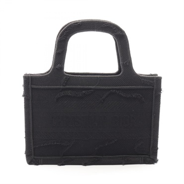 Christian Dior BOOK TOTE Mini Handbag canvas Black Used Women CD