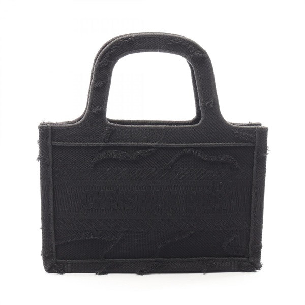 Christian Dior BOOK TOTE Mini Handbag canvas Black Used Women CD