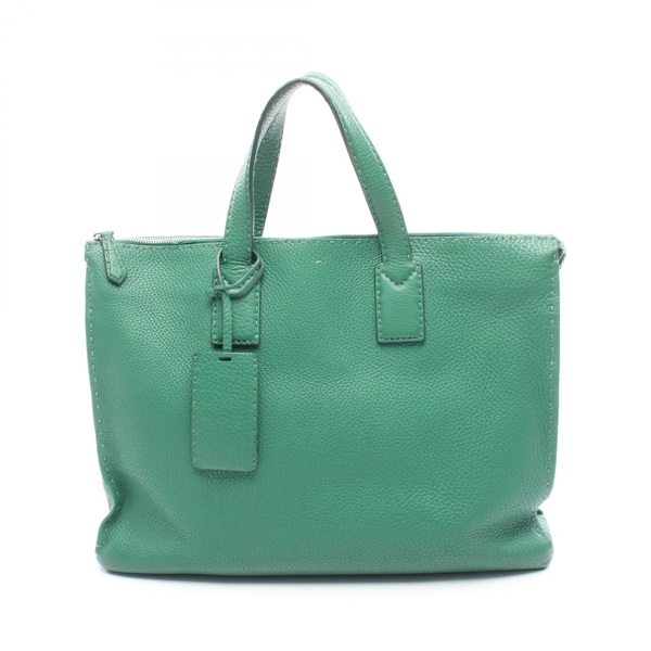 FENDI Selleria Hand Business bag 7VA375 leather Green Used mens