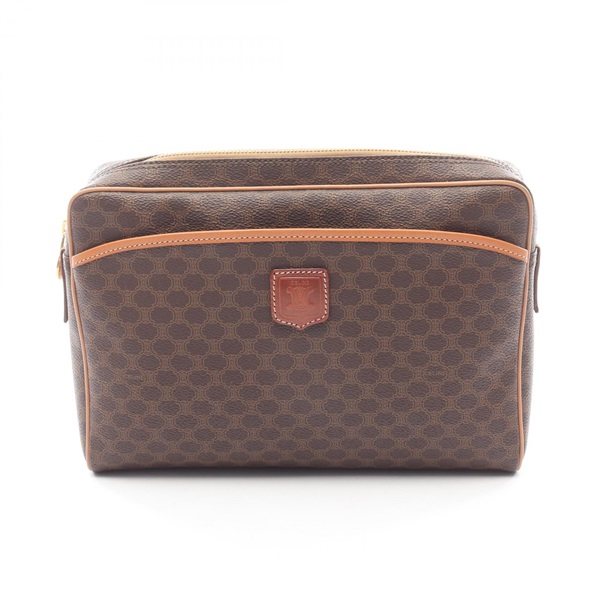 CELINE Macadam Triomphe business clutch bag canvas leather Brown Used Women