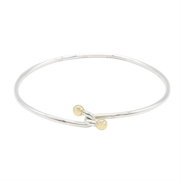 TIFFANY＆CO Double Eye Bangle Bracelet 18KYG Yellow Gold Silver925 Used Women