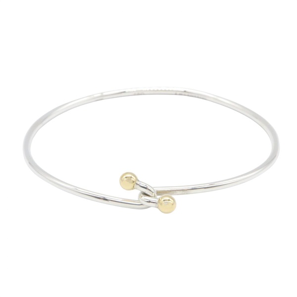 TIFFANY＆CO Double Eye Bangle Bracelet 18KYG Yellow Gold Silver925 Used Women