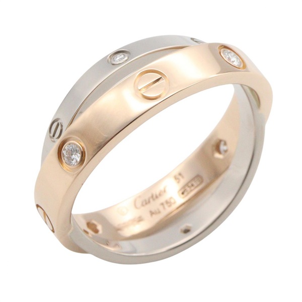 CARTIER Bee Love Ring 6PD Diamond 18KWG White Gold Used Women US size #5.75 #51