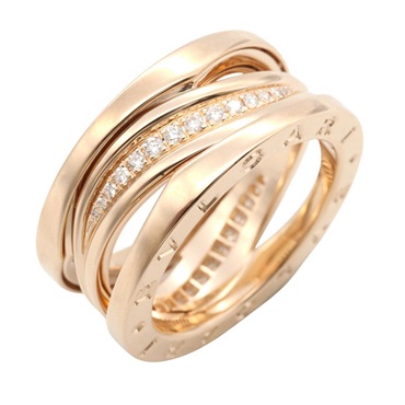 BVLGARI B.zero1 Legend Diamond Ring 18KPG Rose Gold Used Women US size 7.5 #55