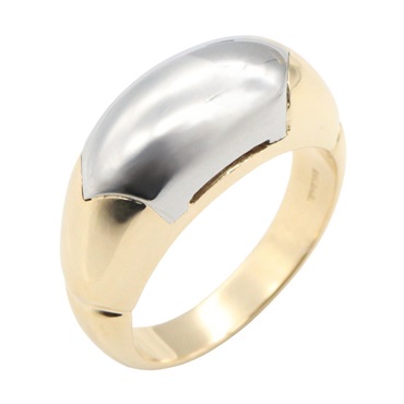 BVLGARI Celtaura Ring 18KWG White 18KYG Yellow Gold Used women US size 4.5 #48