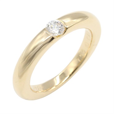 CARTIER Ellipse 1PD Diamond Ring 18KYG Yellow Gold Clear Used #7.75