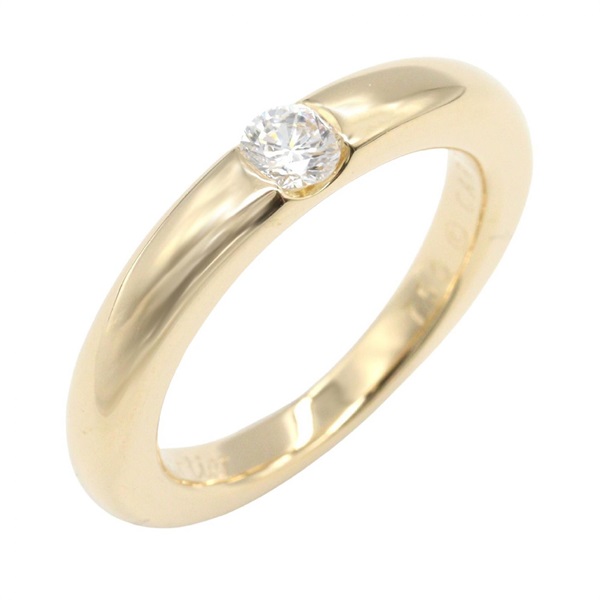 CARTIER Ellipse 1PD Diamond Ring 18KYG Yellow Gold Clear Used #7.75