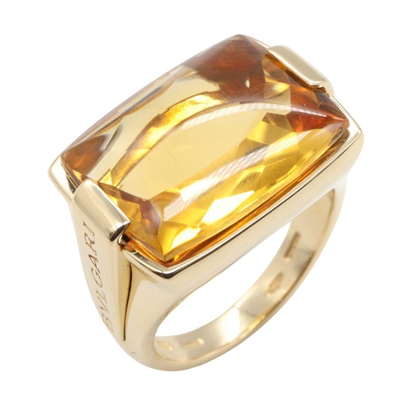 BVLGARI Allegua Citrine Ring 18KYG Yellow Gold Used Women US size 5 #50