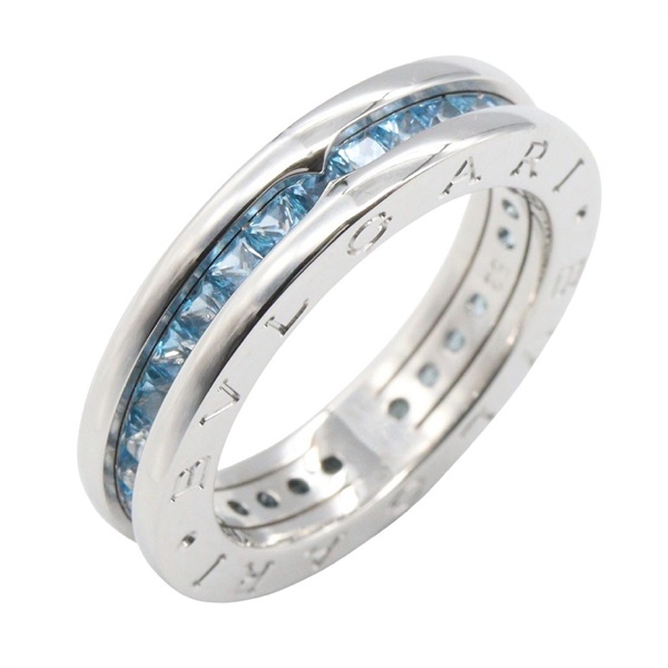 BVLGARI B-zero1 Ring Blue Topaz 1-band 18KWG Gold Used Women US size 6.5 #53