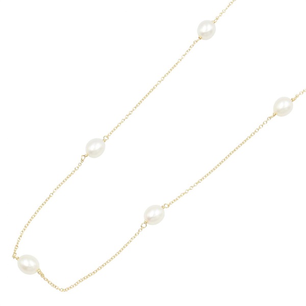 TIFFANY＆CO Pearl Necklace 18KYG Yellow Gold White Used Women