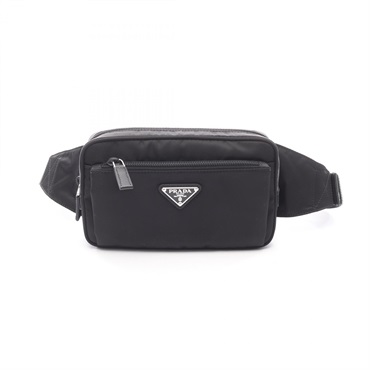 PRADA Re-Nylon Waist Belt Bum Bag 2VL9772DMGF0002 Saffiano leather Black NEW