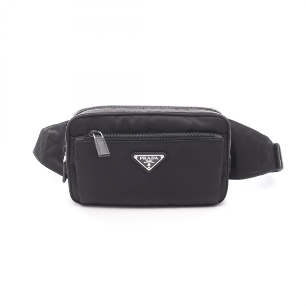 PRADA Re-Nylon Waist Belt Bum Bag 2VL9772DMGF0002 Saffiano leather Black NEW