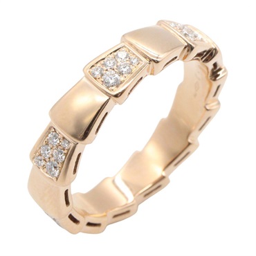BVLGARI Serpenti Viper Ring Diamonds 18KPG Gold Used unisex US size 8.75 #62