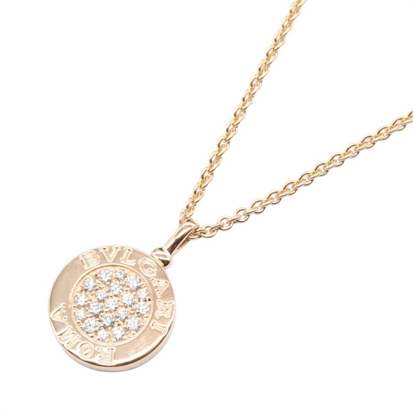 BVLGARI BVLGARI Onyx Diamond Necklace Pendant 18KPG Rose Gold Black Used women