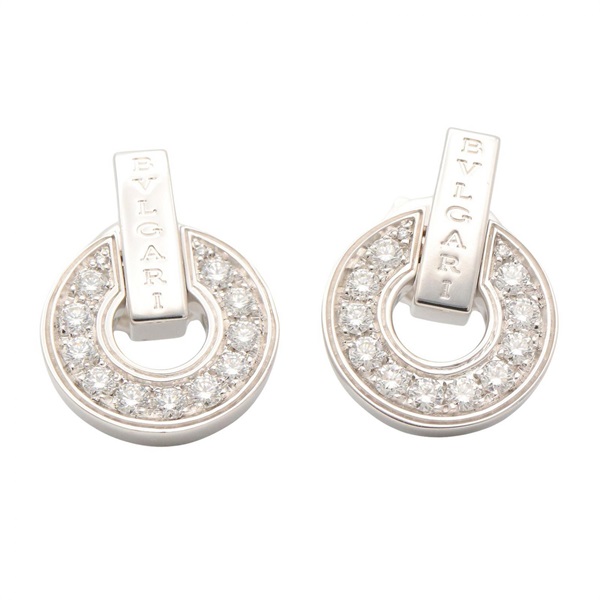 BVLGARI BVLGARIOpenwork Diamond Pierced earrings 18KWG White Gold Used women