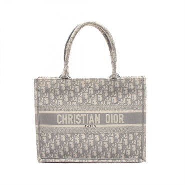 Christian Dior BOOK Medium Tote Bag canvas Gray White Used Women CD