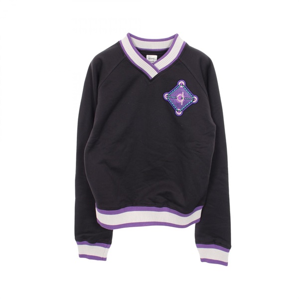 HERMES FIGURE ARTISTIQUE Sweat Shirts cotton Black Purple Gray Used Women #34