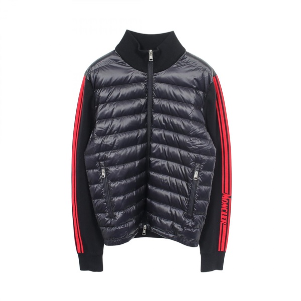 MONCLER Down jacket Blouson 9B50000 Nylon cotton Navy Red Used mens #S