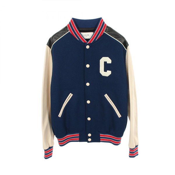 CELINE Classic Teddy Jacket 2V56D896C wool leather Blue Red Beige Used mens #50