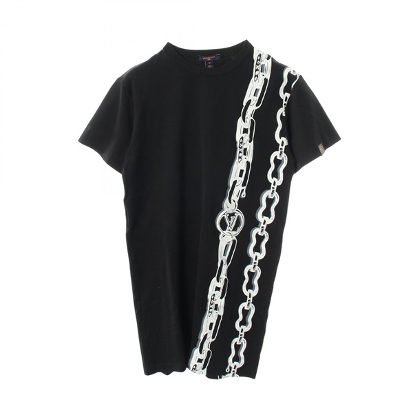 LOUIS VUITTON Short sleeved Dress RW221W LH8 FMDR30 cotton Black White Used #XS