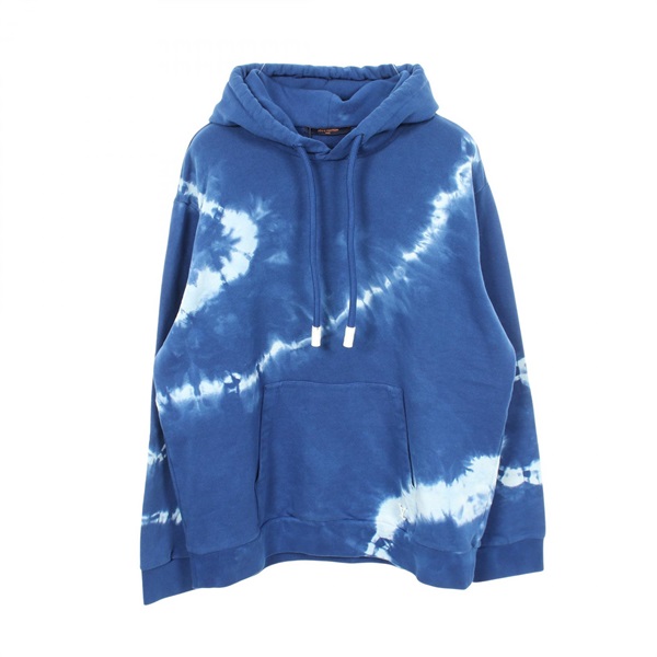 LOUIS VUITTON LV Tie Dye Hoodie Sweatshirt #XXL cotton Blue White Used mens