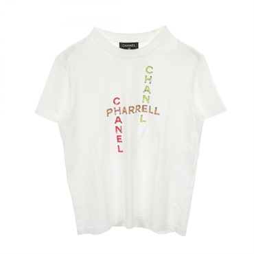 CHANEL Pharrell Williams Logo T-shirt #XS P61052K46833 cotton White Used CC