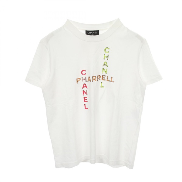 CHANEL Pharrell Williams Logo T-shirt #XS P61052K46833 cotton White Used CC