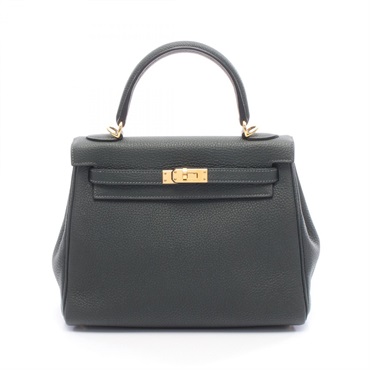 HERMES Kelly 25 Shoulder Handbag Togo leather Vert anglais GHW Used Women B