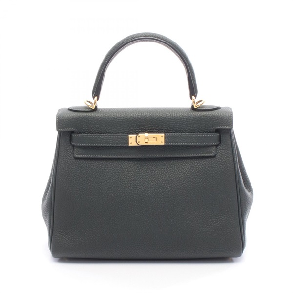 HERMES Kelly 25 Shoulder Handbag Togo leather Vert anglais GHW Used Women B