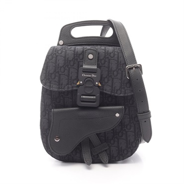 Christian Dior Gallop Oblique Rucksack Backpack bag 1ADBA086 canvas leather Navy