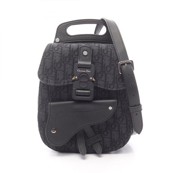 Christian Dior Gallop Oblique Rucksack Backpack bag 1ADBA086 canvas leather Navy
