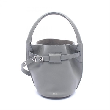 CELINE Big Bucket nano Handbag 187243 leather Gray Used Women No strap