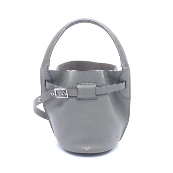 CELINE Big Bucket nano Handbag 187243 leather Gray Used Women No strap