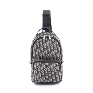 Christian Dior Rider Mini Sling Bag Oblique Waist Crossbody bag canvas Navy Used