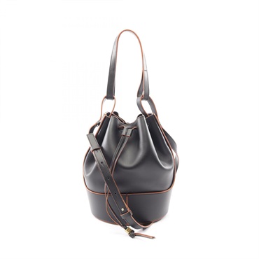 LOEWE Balloon Bag Medium crossbody Shoulder Hand Bag leather Black Used Women