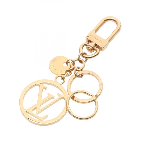 LOUIS VUITTON LV Circle Key Ring Charm Holder M68000 Gold Plated Used Women LV