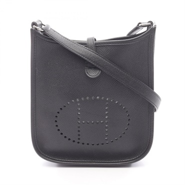 HERMES Evelyne TPM Shoulder crossbody Bag L Epsom Black Used Women SHW