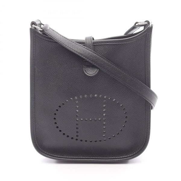 HERMES Evelyne TPM Shoulder crossbody Bag L Epsom Black Used Women SHW
