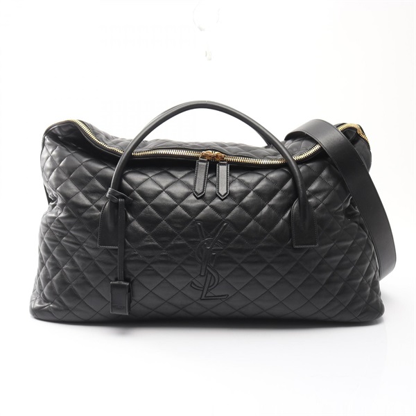 SAINT LAURENT PARIS ES Giant Shoulder Handbag leather Black Used Women YSL