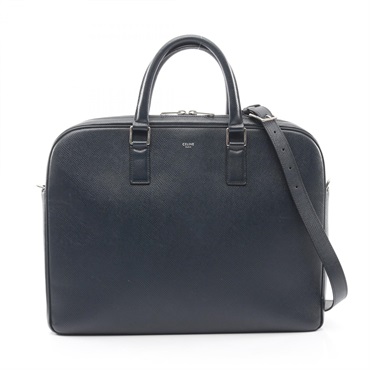 CELINE Medium Shoulder Hand Business bag 190423 leather Navy Used mens