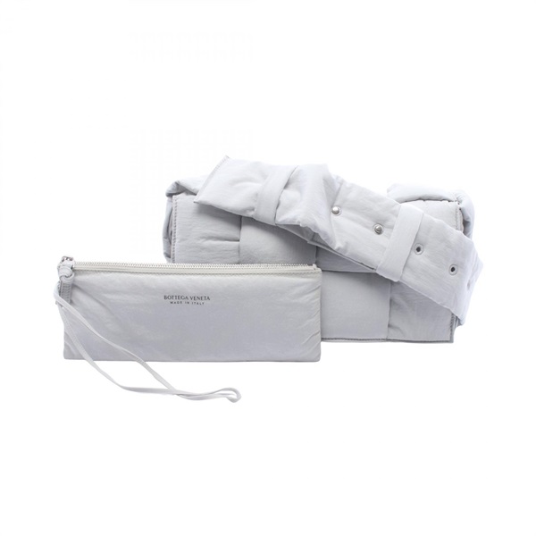 BOTTEGA VENETA PADDED TECH CASSETTE Shoulder Bag 628951 Nylon Gray Used mens