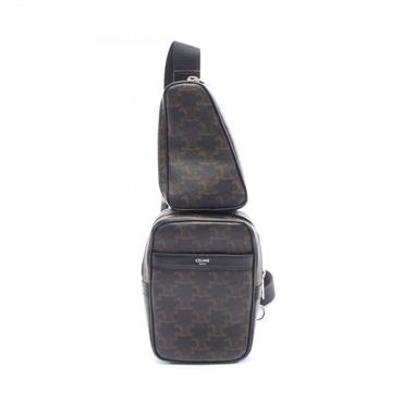 CELINE Multi-pocket Triomphe Waist bum belt bag 111632EU1 38SI canvas leather BK