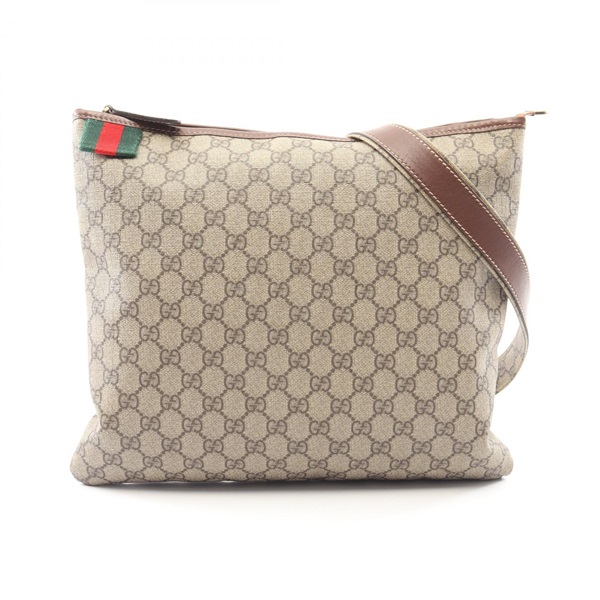 GUCCI GG Supreme Shelly Line Shoulder Crossbody Bag 246412 canvas leather Used