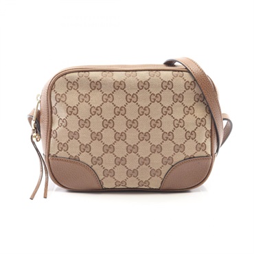 GUCCI Bree GG canvas Shoulder Crossbody Bag 449413 canvas leather Beige Used