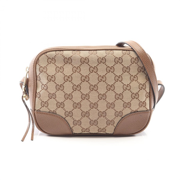 GUCCI Bree GG canvas Shoulder Crossbody Bag 449413 canvas leather Beige Used