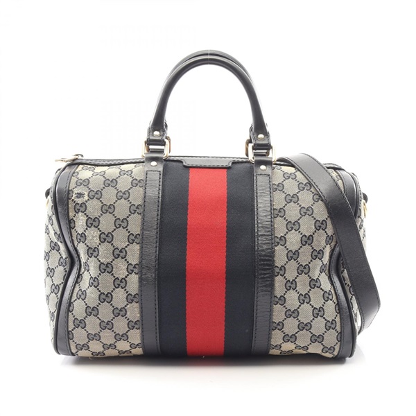 GUCCI Webbing Line GG Canvas Crossbody Handbag 247205 canvas leather Beige Used