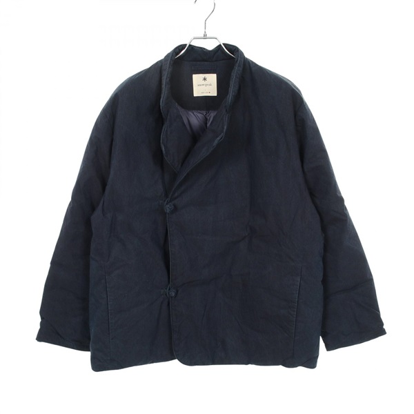 Snowpeak Indigo C/N Down jacket JK-21AU402 cotton Navy #L Used mens