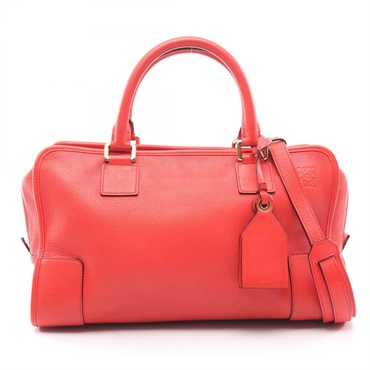 LOEWE Amazona 36 Shoulder crossbody Handbag leather Red Used Women